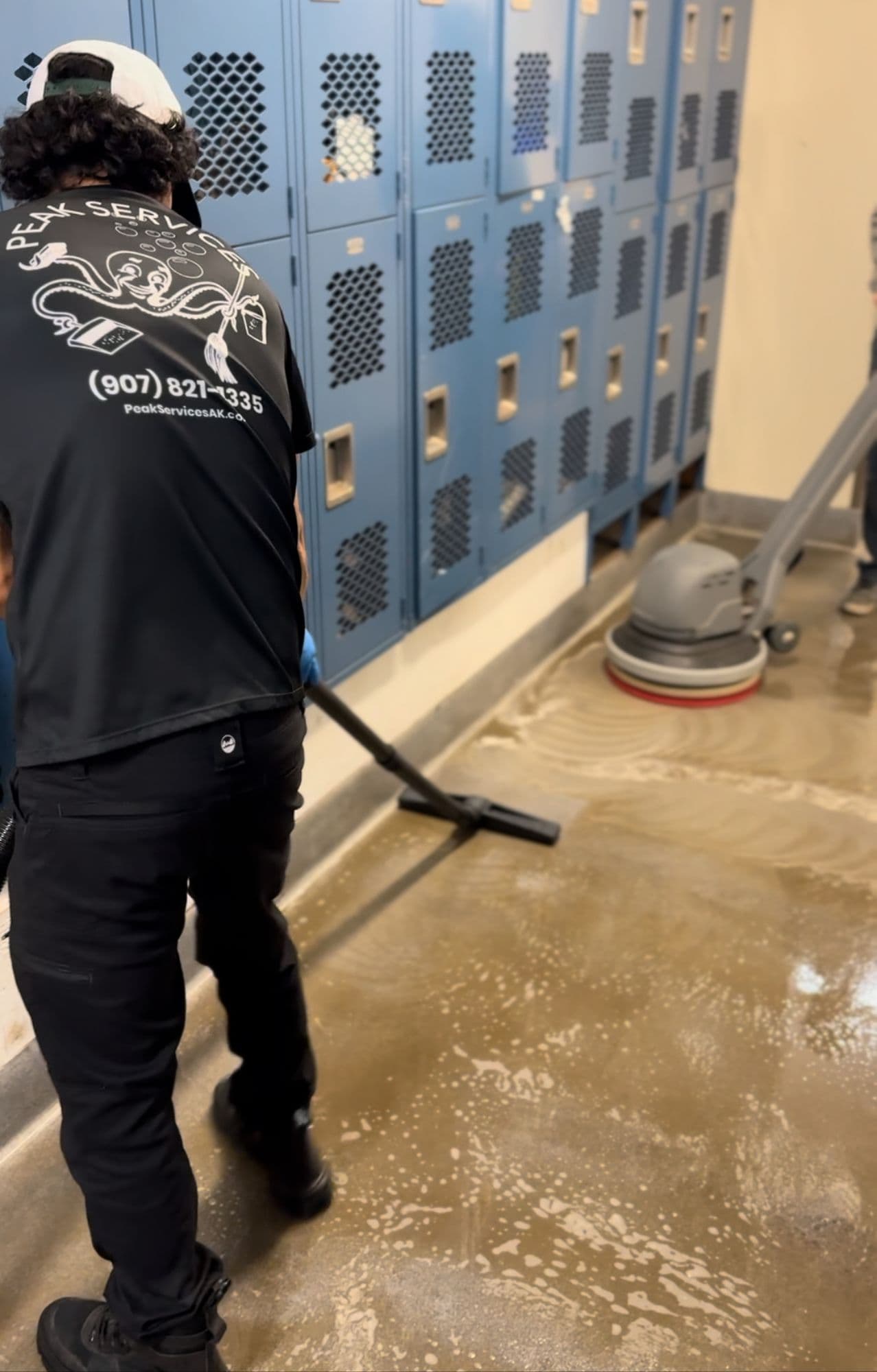 Floor stripping during a property cleanout