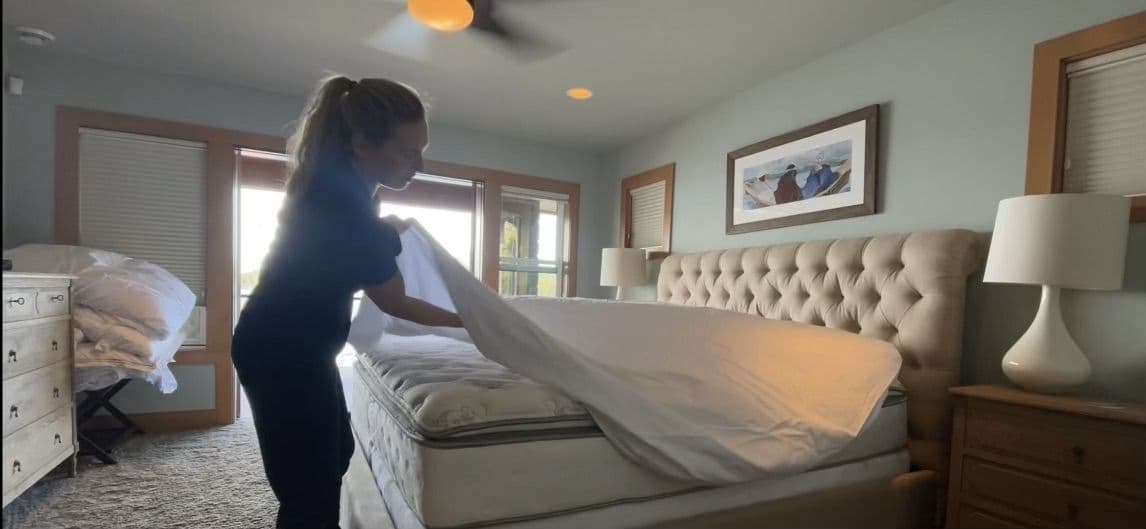 Linen reset in a Ketchikan vacation rental